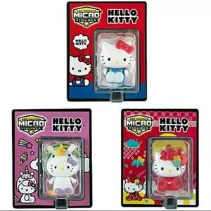 World's Smallest Hello Kitty Bundle Set of 3 Micro Figures with a Bonus Book New